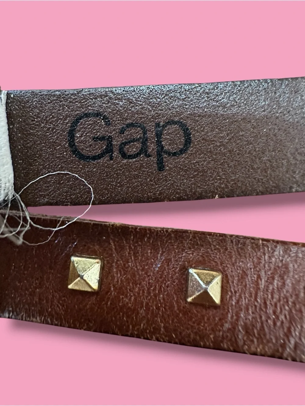 BUNDLE OF 2 Belts - Gold and GAP Brown Leather Skinny Belts